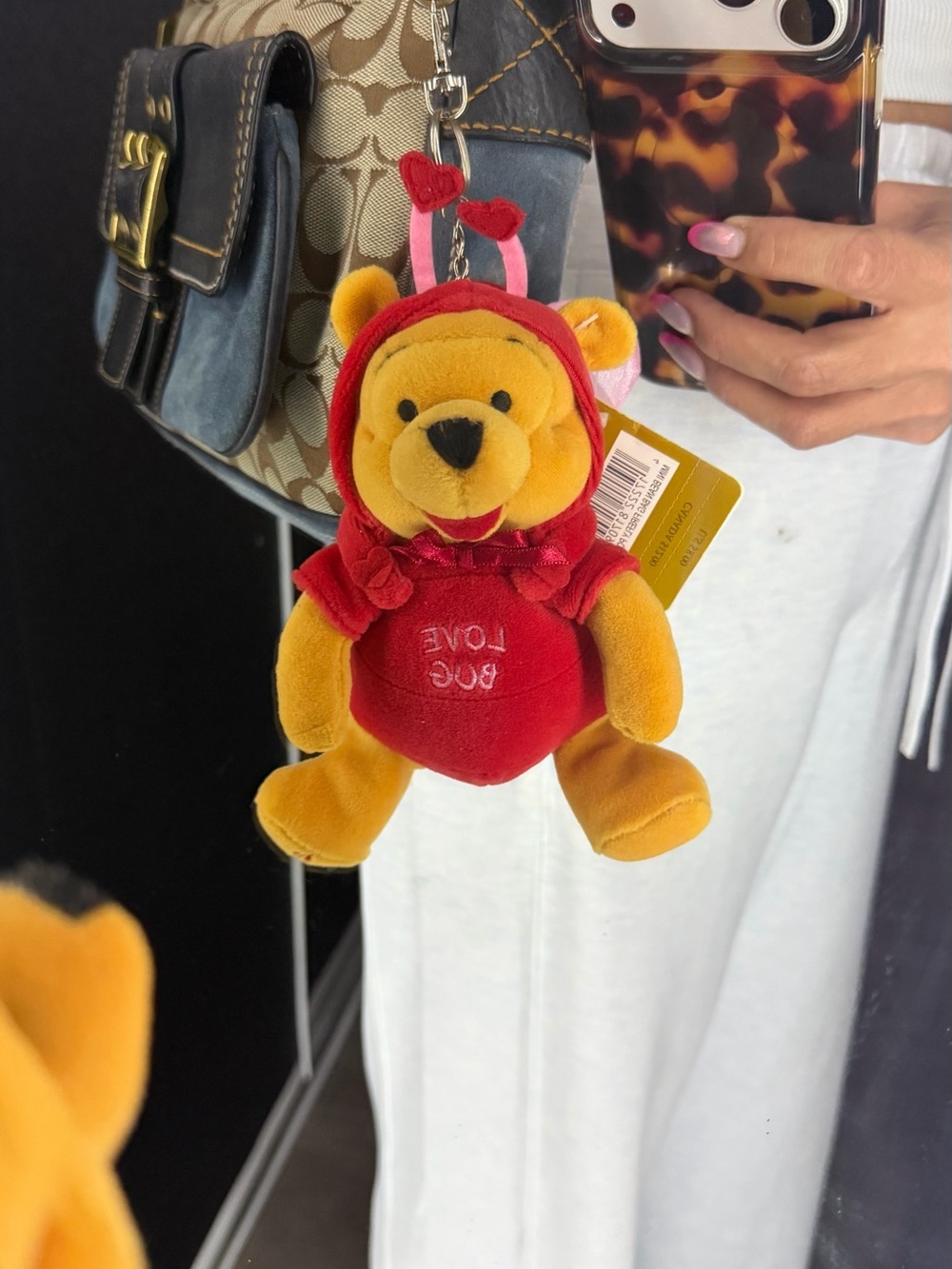 Disney Winnie the Pooh  Love bug Plush Keychain